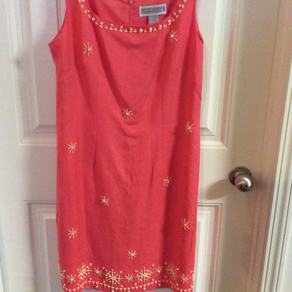 Coral sleeveless dress